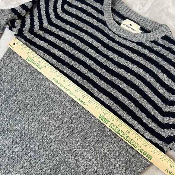 The Normal Brand Sweater Mens Large Gray Pique Stitch Crew Coastal Preppy Cozy - Picture 5 of 9
